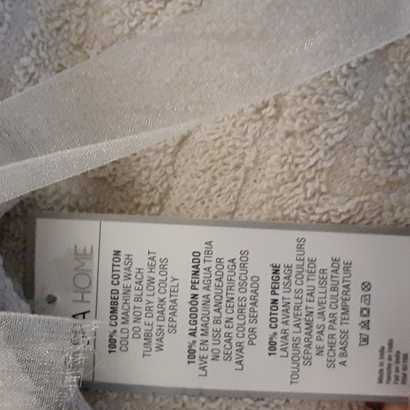 Spa Home Espalma Bloomingdale's 100% cotton 6 pc towel set Chevron taupe…New $40 - Picture 3 of 7